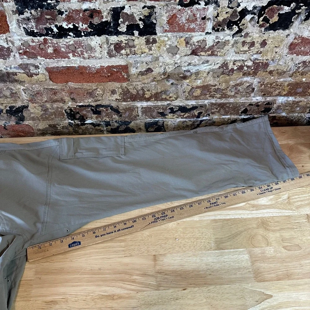 Prana Pants Men 38x29 tan Nylon Stretch Hike Camp Fish Gorpcore